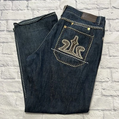 Coogi Men’s Jeans Leather Trim 40x34 Missing Button *READ DESCRIPTION - Image 1 of 4