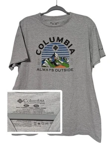 Columbia Gray Short Sleeve T Shirt Graphic Size XL Rocky Mountains - Picture 1 of 9