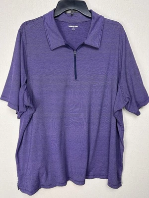 Lands' End Shirt Womens 3X Purple Striped Short Sleeve Polo Style 1/4 Zip Casual - Image 1 of 4