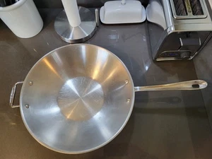All Clad Stainless Steel 14'' Wok w/ Helper Handle Large Good Condition! - Picture 1 of 5
