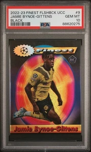 2022-23 Topps Finest Flashback Jamie Bynoe-Gittens Black /25 PSA 10 Gem Dortmund - Picture 1 of 2
