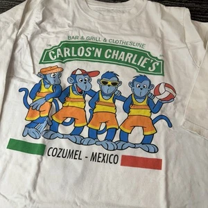 Vintage Carlos & Charlie’s T-Shirt L Monkeys Cozumel Bar Mexico Souvenir Tee - Picture 1 of 14