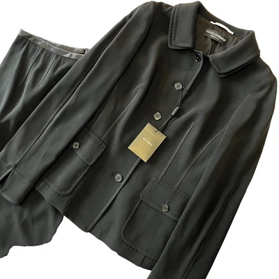 Nuevo DOLCE & GABBANA Falda Traje Chaqueta Doble Cuello Blazer Crepé Clásico De Colección Foto 1 de 4