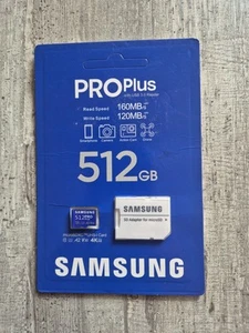 Samsung Pro Plus 512 GB microSDXC UHS-I Speicherkarte U3 V30 A2 4K NEU... - Bild 1 von 2