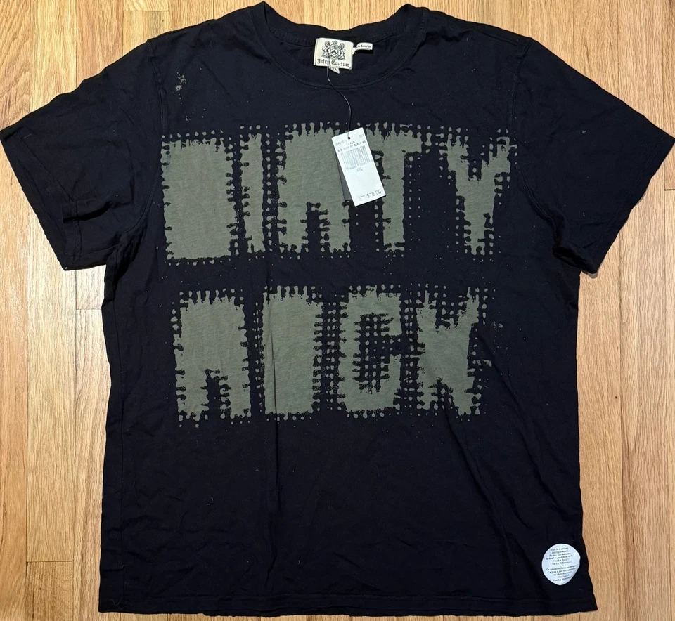 Camiseta negra de algodón orgánico Juicy Couture para hombre talla XXL NUEVA CON ETIQUETAS Foto 1 de 1