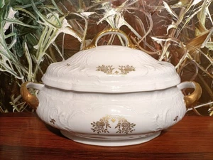 ROSENTHAL Germany SANSSOUCI  Weiß goldene Blume - Suppenterrine / Suppenschüssel - Picture 1 of 6