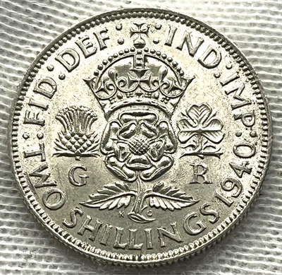 United Kingdom U.K. / Silver Florin / 1940 / KM#855 / World Coin / (03-0892) - Image 1 of 2