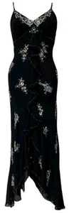 Gorgeous 1990's Sue Wong Nocturne Beaded Gown 100% Silk Women's Size 8 - Picture 1 of 12