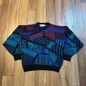 Vintage 80er Mcgregor helle Farbe abstrakt Unikat Cosby Pullover Gr. XL - Bild 1 von 5