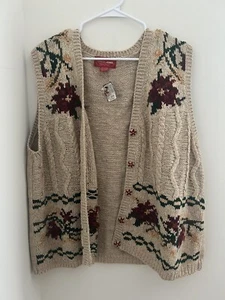 NWT Vintage Lane Bryant Christmas Cardigan 1990’s Chunky Knit Size 22/24 XL - Picture 1 of 8