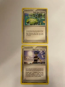Set of 2 Pokemon TRAINER Cards-Team Aqua Schemer 69/95 & Team Aqua Hideout 78/95 - Picture 1 of 2