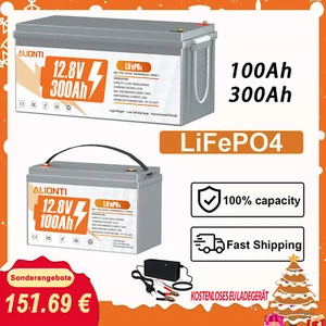 Batteria litio 12V 300Ah LiFePO4 batteria BMS 10000+ cicli camper impianto solare - Foto 1 di 70