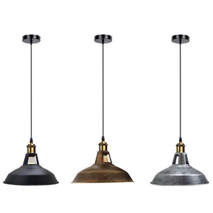 Vintage Pendelleuchten Industrial Decken Metall Leuchte Schirm Hängelampe Retro Lampe - Bild 1 von 37