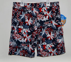 NWT Columbia PFG Boy's Navy Blue Patriotic Print Super Backcast Swim Shorts  XL - Picture 1 of 9