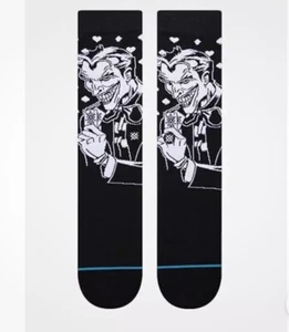 Men's Med Stance Crew Socks The Joker Black Men Shoe Size 6-8.5 Women's 8-10.5 - Picture 1 of 11