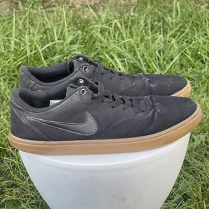 Nike Check Solar SB Shoes Mens 11 Black Gum Soles Canvas Sneakers 843896-009 - Picture 1 of 16