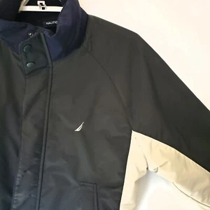 Nautica XL Segel Wende Fleece gefütterte Jacke mit Kapuze Herren grün cremeweiß - Bild 1 von 6