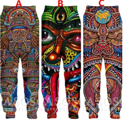 Harajuku Psychedelic 3D Print Casual trousers Men Women Sweatpants Jogging Pant - Image 1 of 4