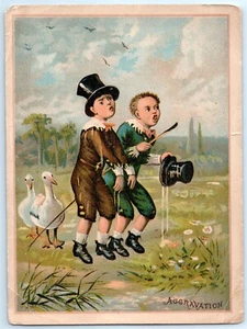 Union Pacific Tea "Aggravation" Kinder Zylinder Enten Odd Strange XL Trade Card OO - Bild 1 von 2