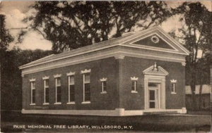 Paine Memorial Free Library Willsboro NY Vintage Postcard - Picture 1 of 2