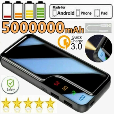5000000mAh 2 USB External Fast Battery Power Bank Pack Charger for Cell Phone - Image 1 of 4