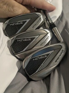 Good Left Taylormade stealth iron set.Wedge.pitching,approach,sand.stiff - Picture 1 of 8