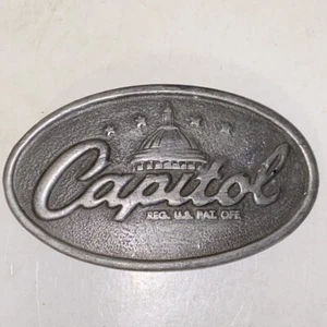 Fibbia per cintura in peltro vintage Capitol Records di Indiana Metal Craft - Foto 1 di 11