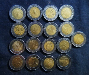 1982/97 SAN MARINO ITALY collection 17 type 500£ coins BIMETALLIC high quality - Picture 1 of 2