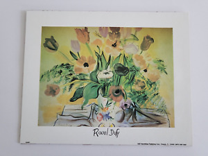 Vintage Raoul Dufy Anemone Flowers Art Print Framed Northwest Publishing 1997 Fl