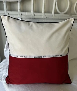 Lacoste | Color Block Red Cream Throw Pillow | Logo | Sham Only - Picture 1 of 5