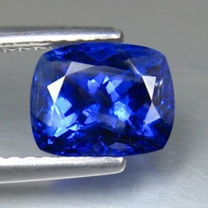 1,99 KT TOP LILA BLAU 7 X 6 MM 100 % NATÜRLICHER TANSANIT LOSER EDELSTEIN - Bild 1 von 3