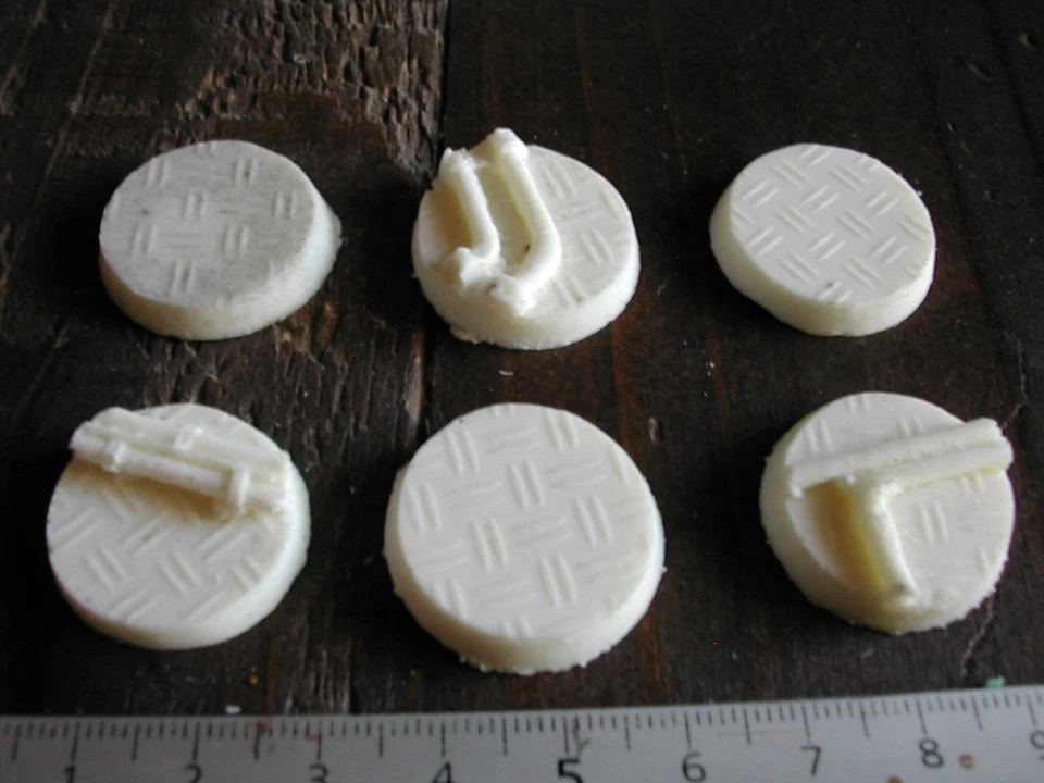 6x SOCLES/BASES ROND/ROUND 25MM RESINE TECHNICAL (NECROMUNDA/W40K... etc)  #217 - Photo 1/1