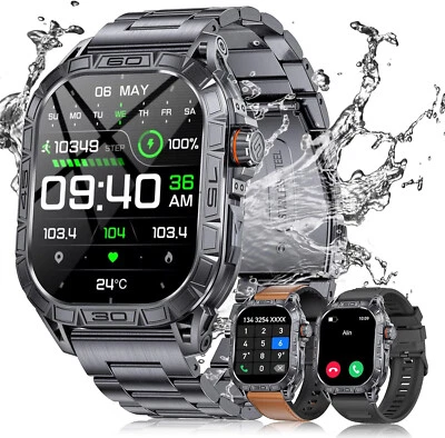 Smartwatch Herren Damen mit Telefonfunktion Armbanduhr für iPhone Samsung Huawei - Bild 1 von 4