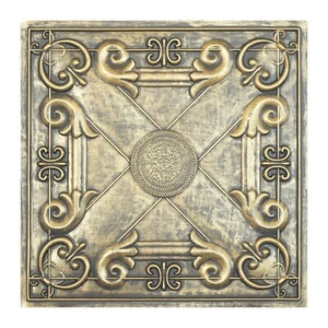 Faux chippy roof ceiling board Decorative tin wall tile PL22 Ancient gold 10pcs - Picture 1 of 24