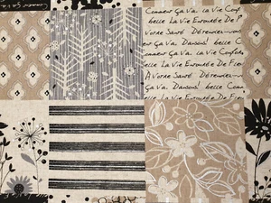 Lecien Beige fabric UK 80% cotton 20% linen material metres patchwork flower - Picture 1 of 2