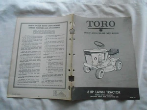 TORO 6 HP LAWN TRACTOR- OPERATING & PARTS MANUAL-MODELS 57101 & 57201-1967 - Picture 1 of 3