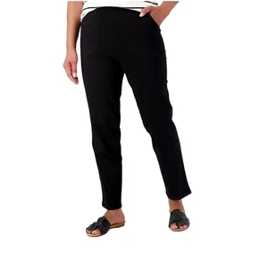 Denim & Co. Original Waist Stretch Regular Side Pocket Pant-Core Black XS A60087 - Picture 1 of 9