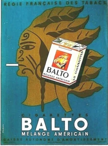 Original vintage poster BALTO CIGARETTES AMERICAN INDIAN c.1960 - Picture 1 of 1