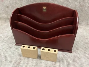 Aspinal Of London Hand Made Fine Leather Stationery Writing Letter Rack - Picture 1 of 15