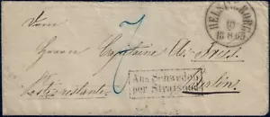 SCHWEDEN. 1865. Stempelloses Ganzes. Aus Schweden per Stralsund (PK2000) - Bild 1 von 2