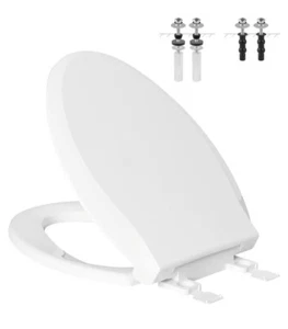 Länglicher Toilettensitz mit ovalem Deckel Soft Close Toilettensitz einfache Montage - Bild 1 von 6