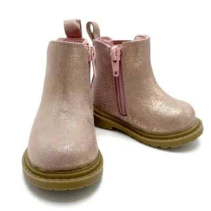 Baby Girl’s Wonder Nation Blush Pink Glitter Chelsea Boot, Size 2 - Picture 1 of 6