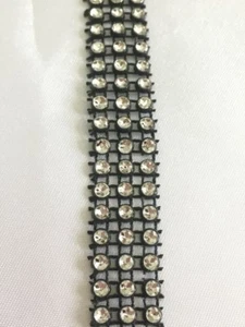 WEDDING CAKE DECORATING TRIM DIAMONTE SPARKLY RIBBON BRIDAL EFFECT BLACK-9M/3Row - Picture 1 of 6