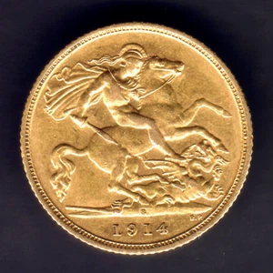 Australia.  1914 Sydney -  Half Sovereign.. Part Lustre - aEF - Picture 1 of 2