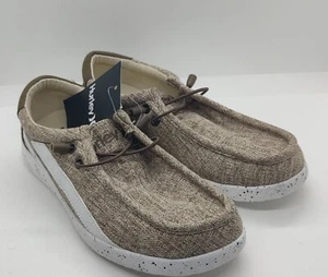 Hurley Melky Halbschuhe Canvas elastische Spitze Jungen Slipper braun Größe 5 - Bild 1 von 8