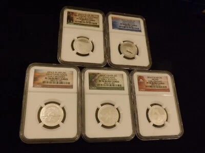2014-S   Quarters   SILVER     5 Coin Set       NGC PF 70 - Image 1 of 2