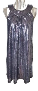 i.n. studio Kleid Abend Pailletten Gr. 10P, ärmellos, knielang metalic silber - Bild 1 von 7
