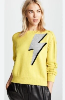 Suéter ROBERT RODRIGUEZ Lightning Bolt Lana y Cachemira Amarillo Talla L Precio de venta sugerido por el fabricante $395 Foto 1 de 4