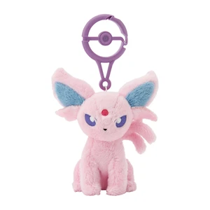 Pokemon Espeon Plüsch Maskottchen mit Karabiner Schlüsselanhänger Pokemon Center Original Neu - Bild 1 von 4
