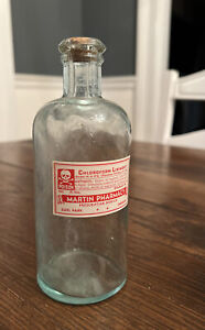 Antique Apothecary Poison Glass Bottle Chloroform Liniment Poison